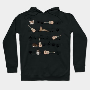 Cat Play Guitar Hoodie